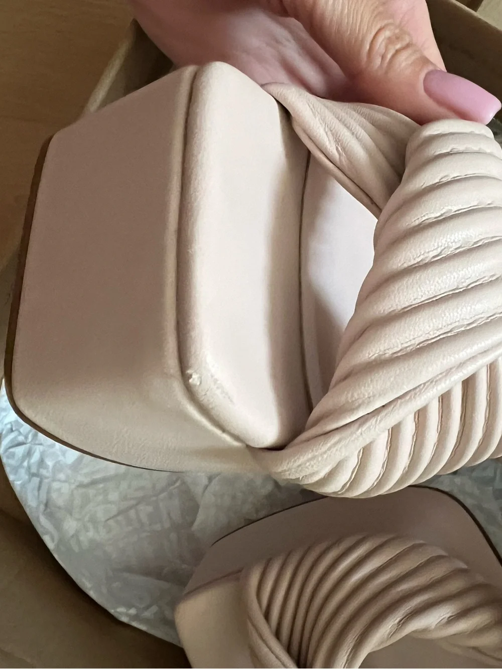 Steve Madden Blush Pink Knotted Platform Block Heel Sandals